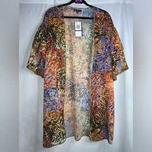 NWT Democracy Printed Kimono 3/4” flutter sleeves size XS